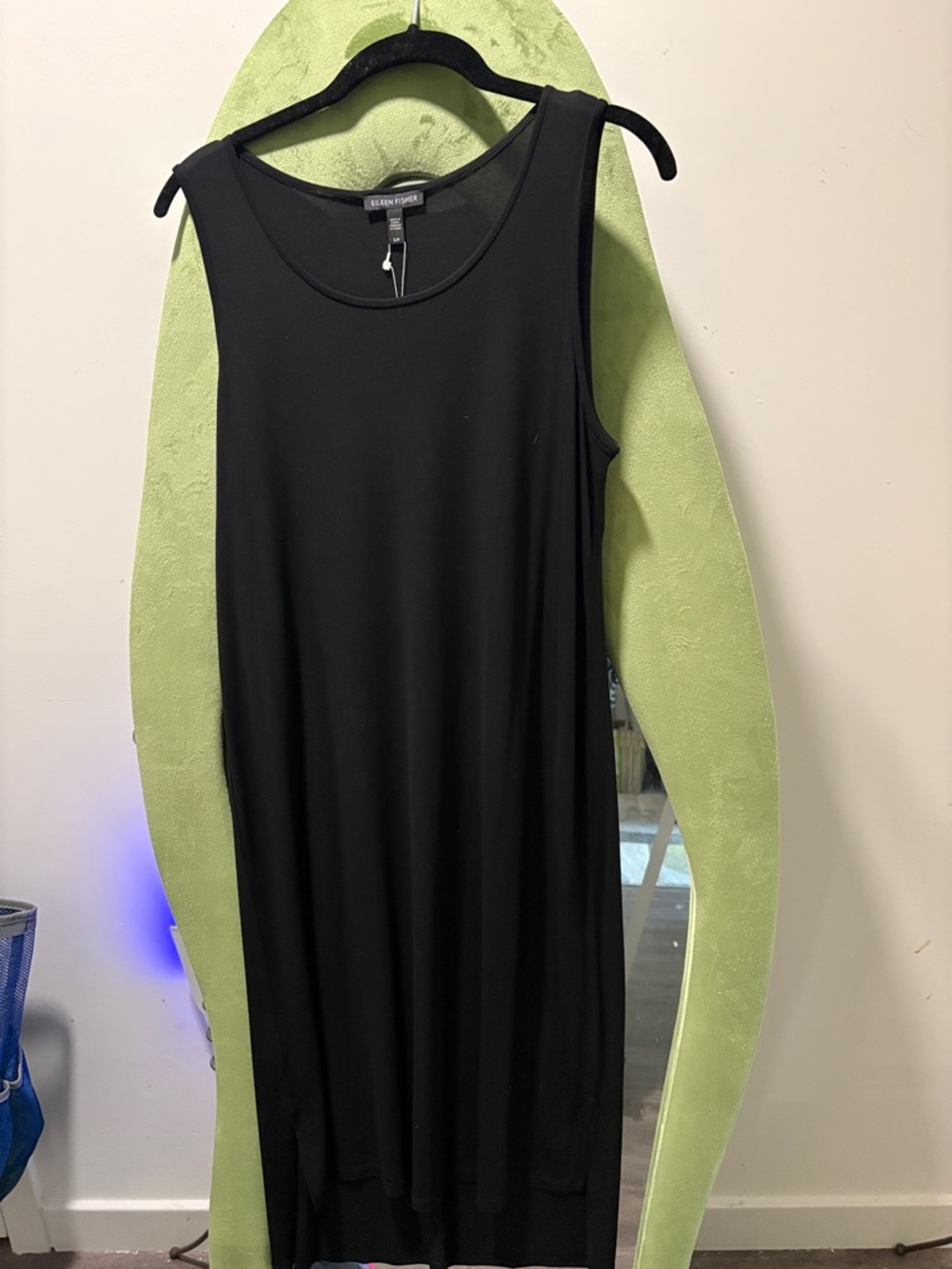 Eileen Fisher Black Sleeveless Midi Dress - Minimalist Knit